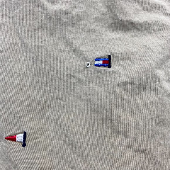 Tommy Hilfiger Khaki Shorts Men 44 Brown Short Chino Pants All Over Embroidered - Picture 9 of 16